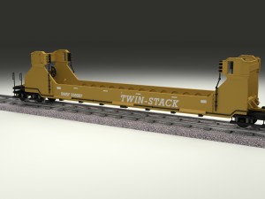 yellow train well car 3Dモデル