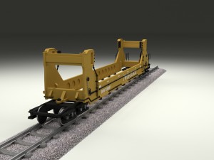 yellow train well car 3Dモデル