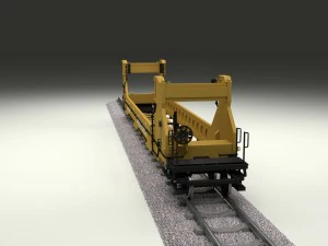 yellow train well car 3D Model