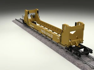 yellow train well car 3D Model