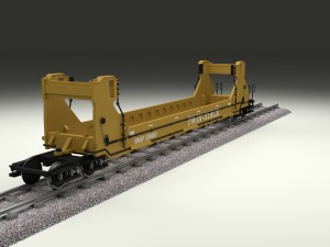 yellow train well car 3Dモデル