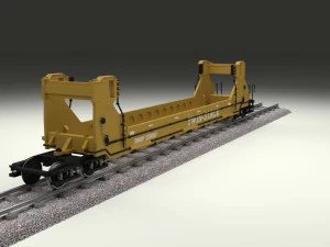 yellow train well car 3D Model