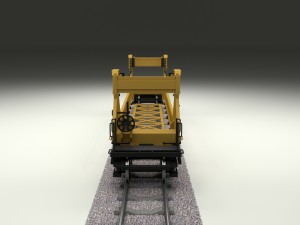 yellow train well car 3Dモデル
