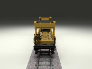 yellow train well car 3D Model