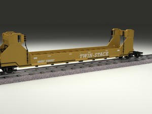 yellow train well car 3Dモデル