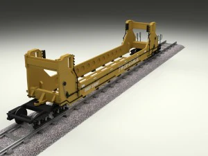 yellow train well car 3D Model
