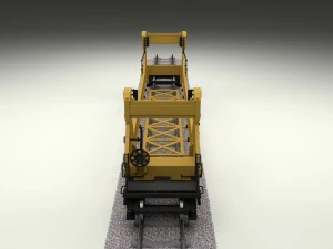 yellow train well car 3D Model