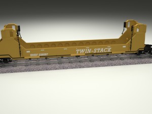 yellow train well car 3Dモデル