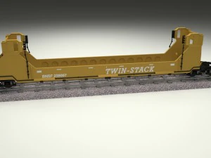 yellow train well car 3D Model