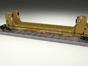 yellow train well car 3Dモデル
