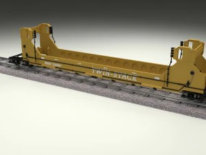 yellow train well car 3D Model