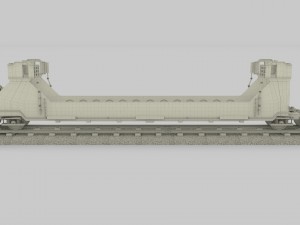 yellow train well car 3Dモデル