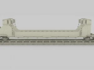 yellow train well car 3D Model
