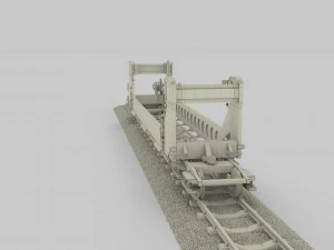 yellow train well car 3D Model