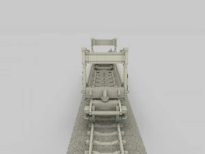 yellow train well car 3D Model