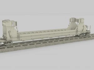 yellow train well car 3D Model