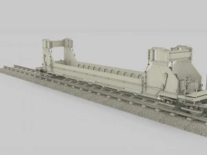 yellow train well car 3D Model