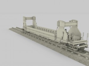 yellow train well car 3Dモデル