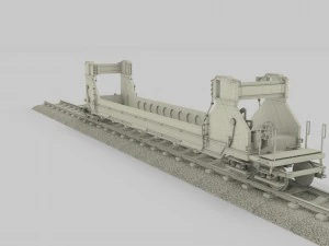 yellow train well car 3D Model
