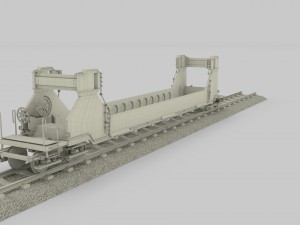 yellow train well car 3Dモデル