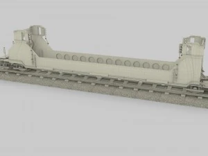 yellow train well car 3D Model