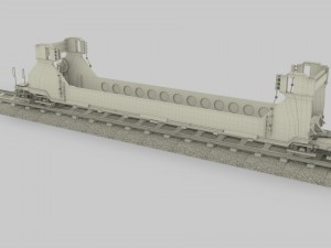 yellow train well car 3Dモデル
