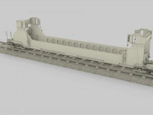 yellow train well car 3D Model