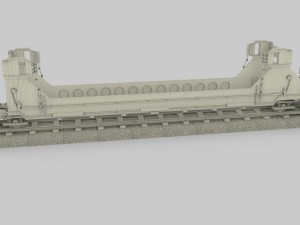 yellow train well car 3Dモデル