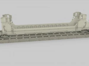 yellow train well car 3D Model