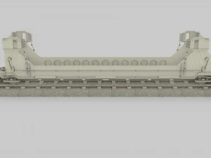 yellow train well car 3D Model