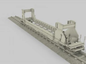 yellow train well car 3D Model