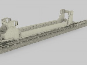 yellow train well car 3Dモデル