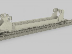 yellow train well car 3Dモデル