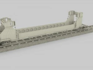 yellow train well car 3D Model