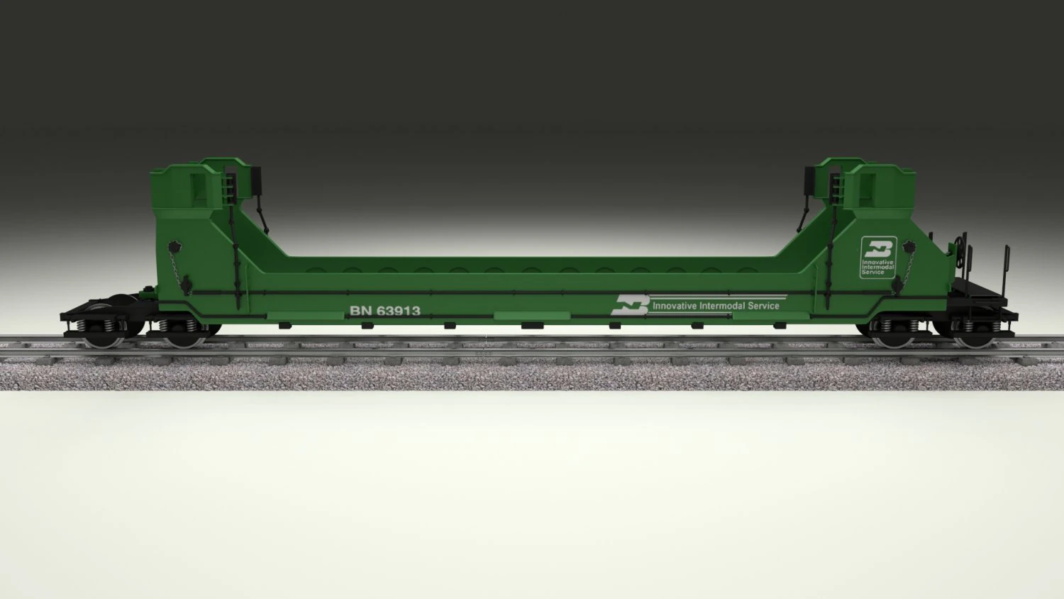 green train well car 3D Model .c4d .max .obj .3ds .fbx .stl .blend