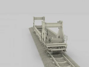 green train well car 3D Model