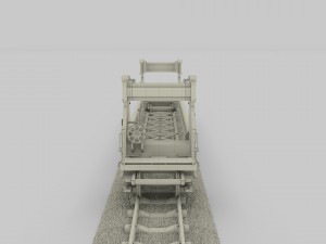 green train well car 3D 模型