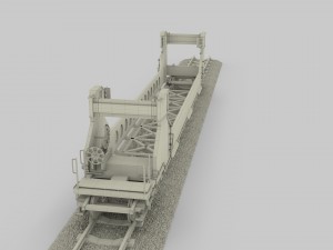 green train well car 3D 模型