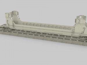 green train well car 3D 模型