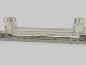 green train well car 3D 模型