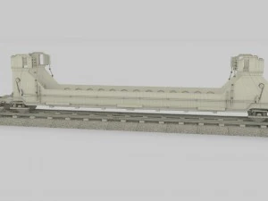 green train well car 3D Model