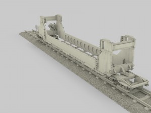 green train well car 3D 模型