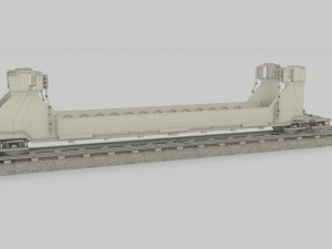 red train well car Modello 3D