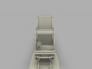 red train well car w containers 3D 모델