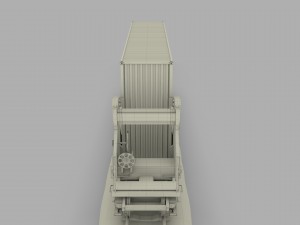 red train well car w containers 3D 모델