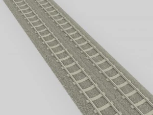 binario ferroviario doppio Modello 3D