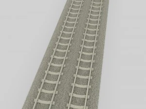binario ferroviario doppio Modello 3D