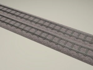binario ferroviario doppio Modello 3D