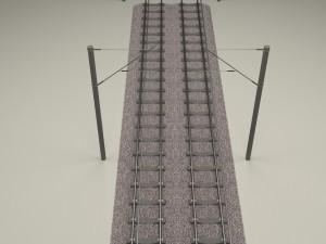 train track double electrified 3D Модель