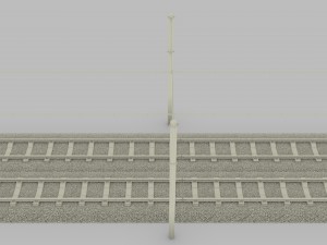 train track double electrified 3D Модель